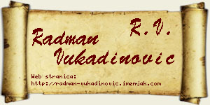 Radman Vukadinović vizit kartica